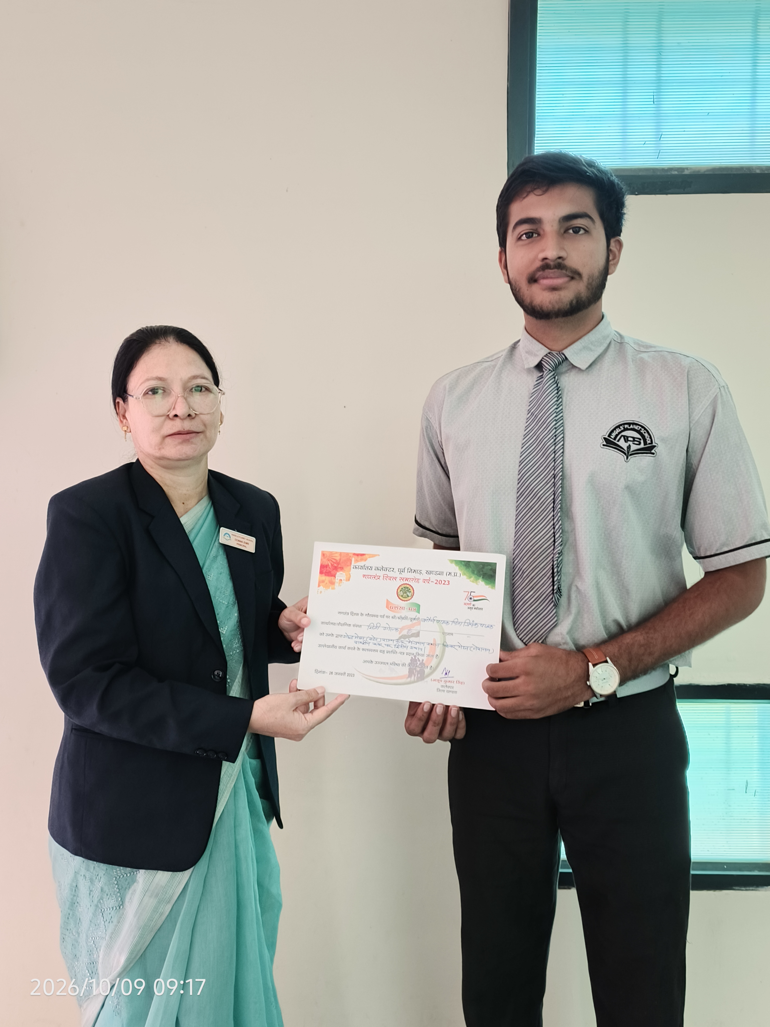 Student and teacher celebrating an achievement